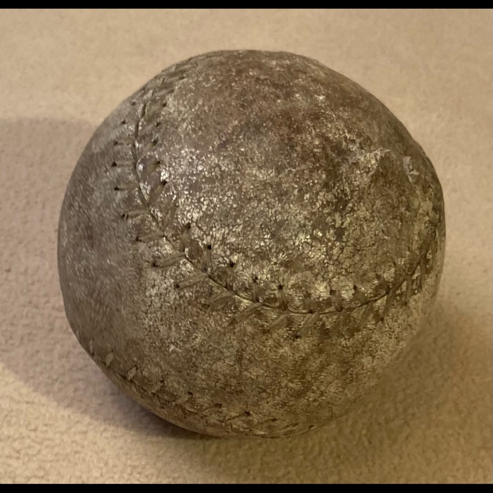 Vintage 1940-50’s used softball leather,beautiful patina,stitching.